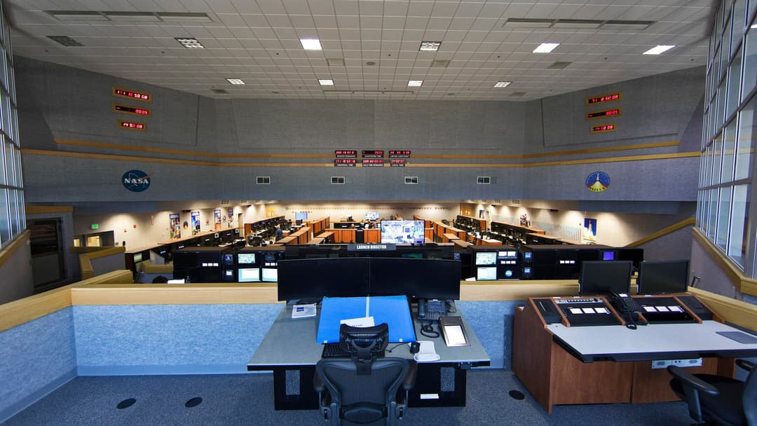 Interior of a secure Firing Room inside the Launch Control Center at NASA Kennedy Space Center