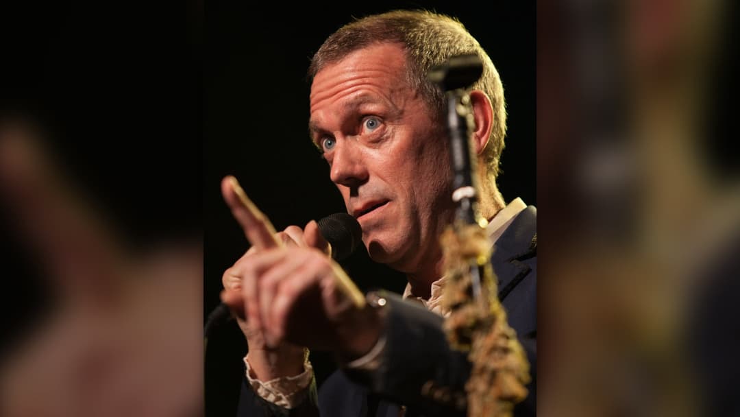 British actor and musician Hugh Laurie performing at the Montreux Jazz Festival.