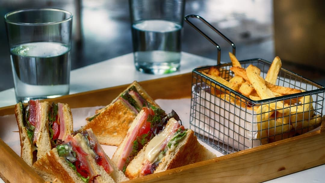 Club sandwich and snack platter