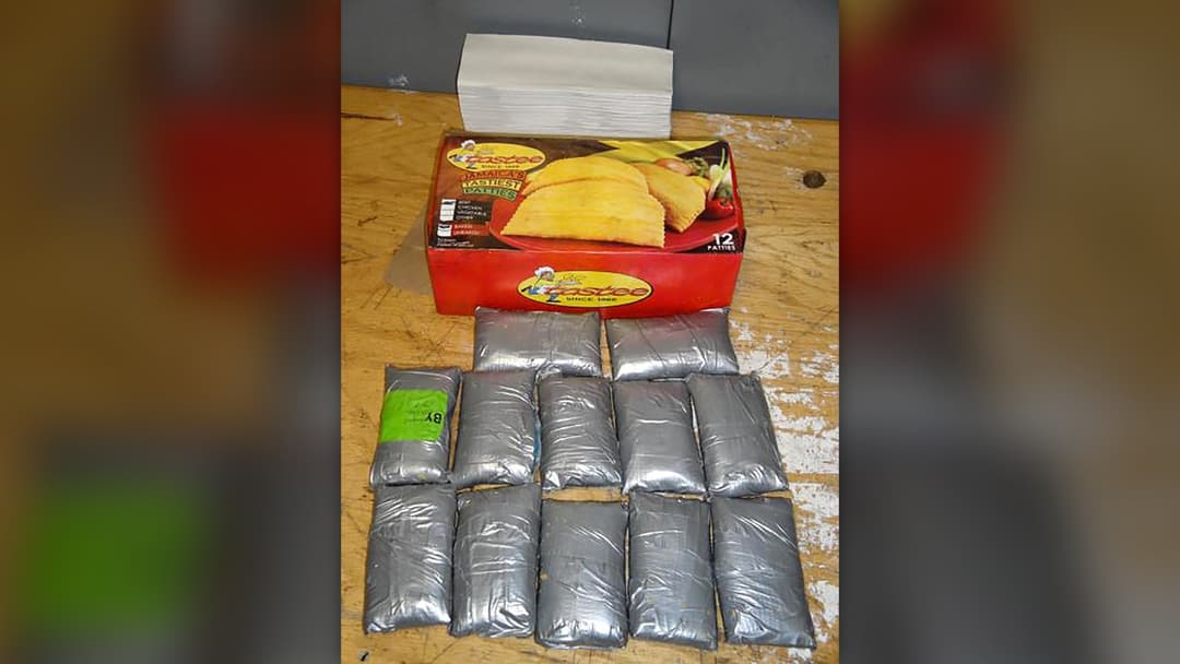 Official U.S. Customs and Border Protection photo of cocaine bricks seized inside beef patties at JFK Airport