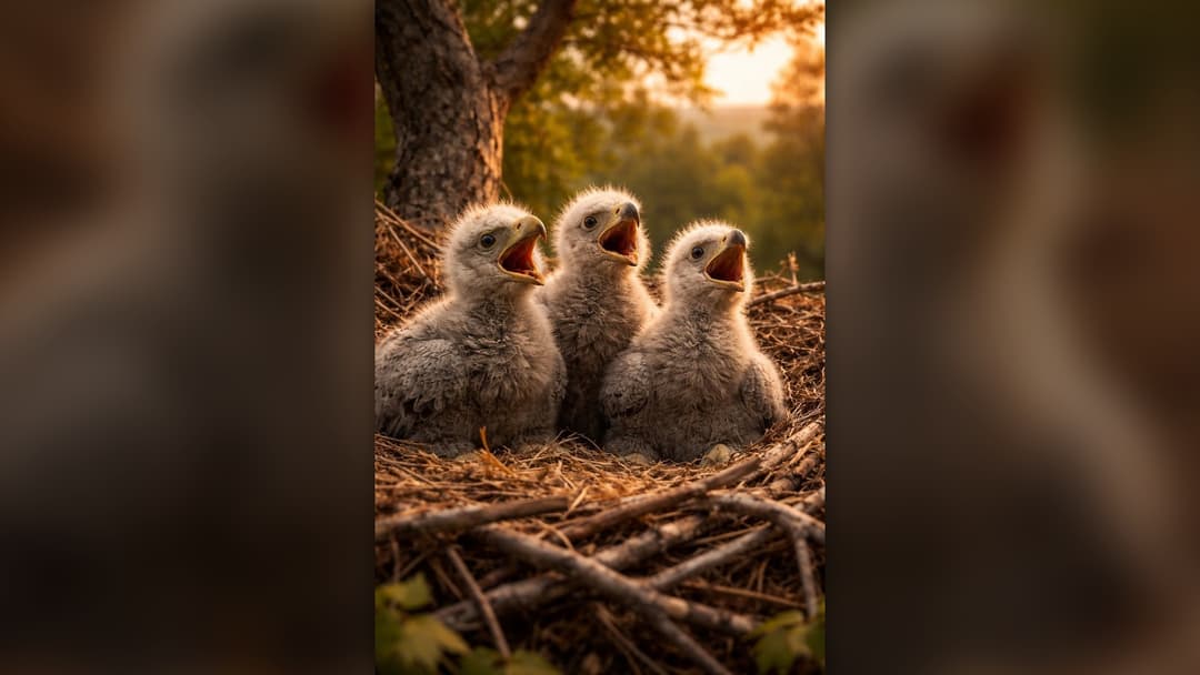 15. Golden Eagle Eaglets Defy Alpine Frost In Down
