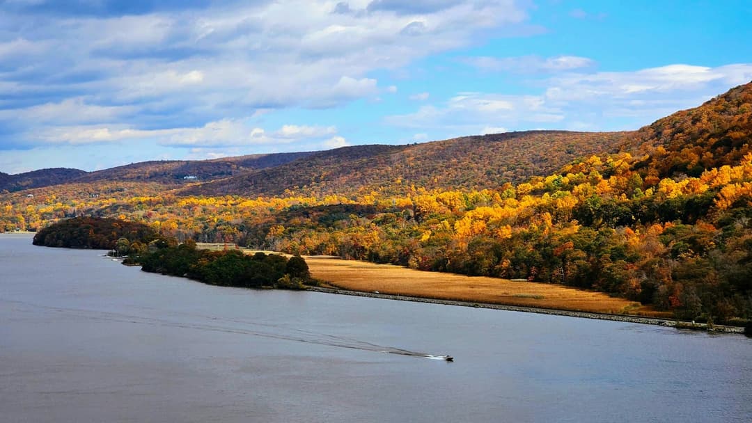 Hudson River And Palisades Autumn Sail
