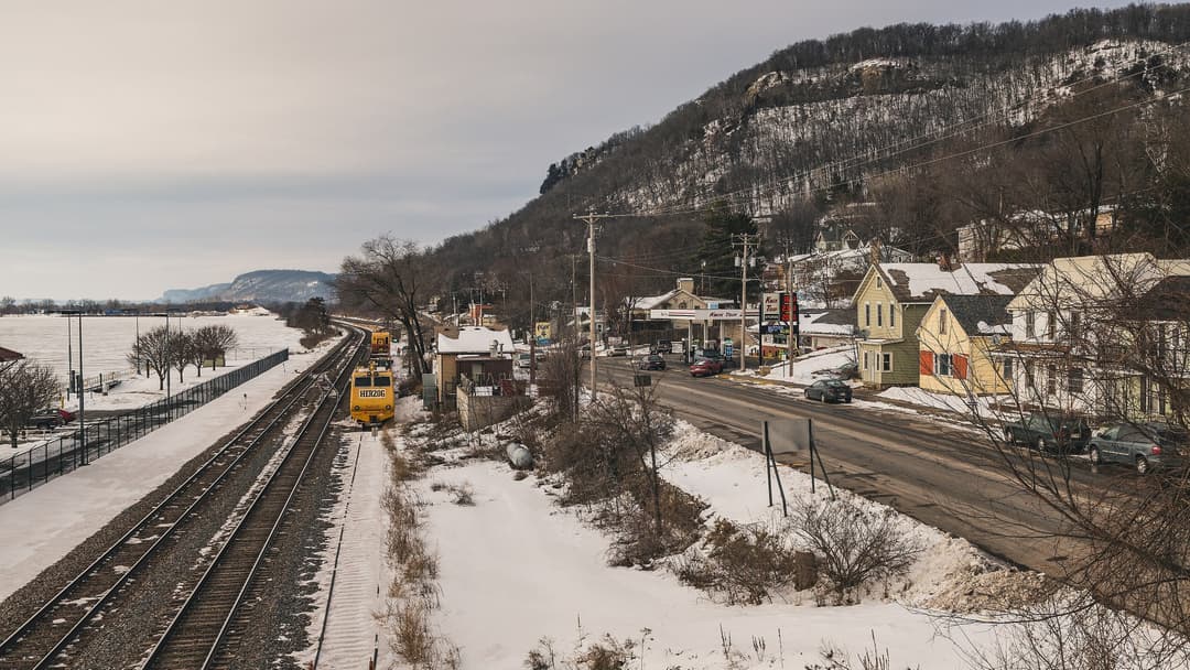 Town of Alma, Wisconsin buried under heavy winter snow