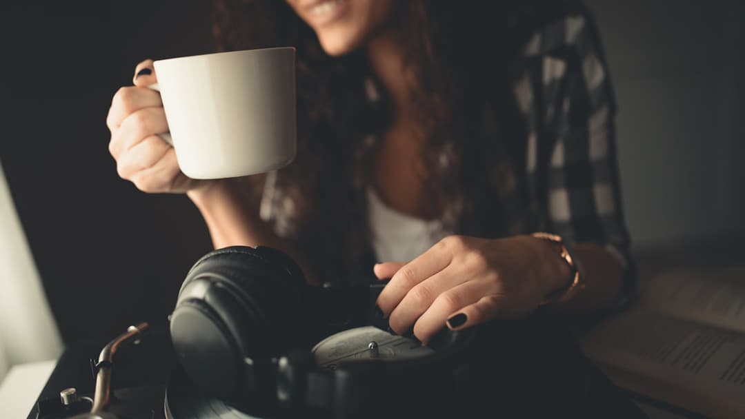 7. Listening To Calming Music Through Over-Ear Headphones