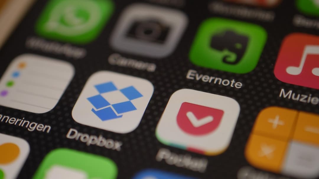 Close-up of smartphone display showing mobile application icons