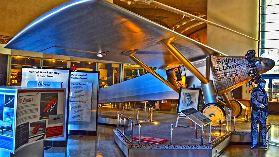 Ryan NYP Spirit of St. Louis NX-211 monoplane with solid metal nose cone and no front windshield