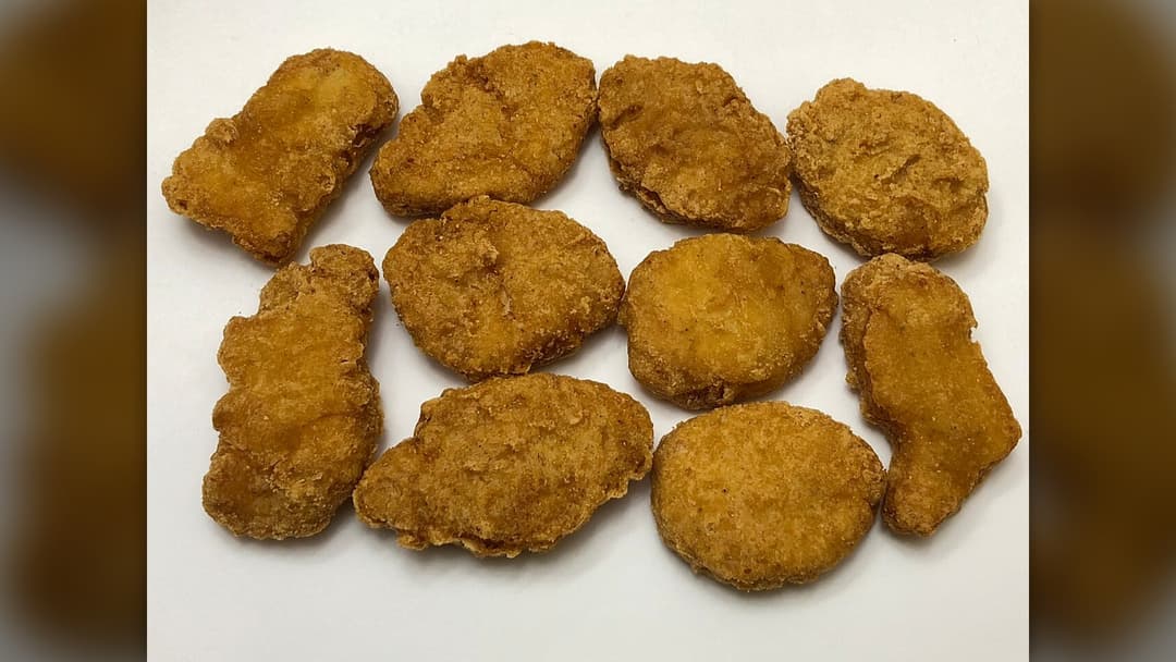 Plate of fried chicken nuggets
