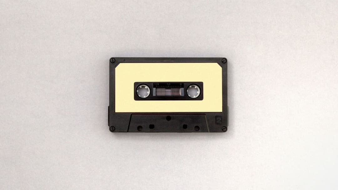 Classic retro audio cassette tape evoking nostalgic musical memories