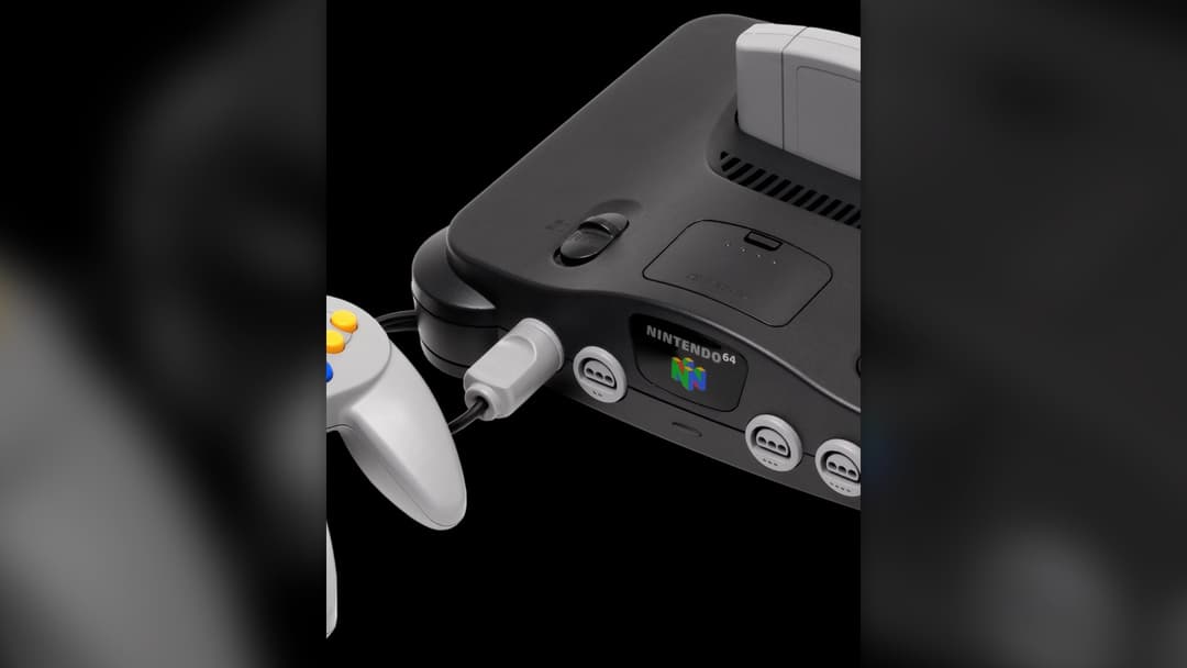 Nintendo 64 video game console and trident controller