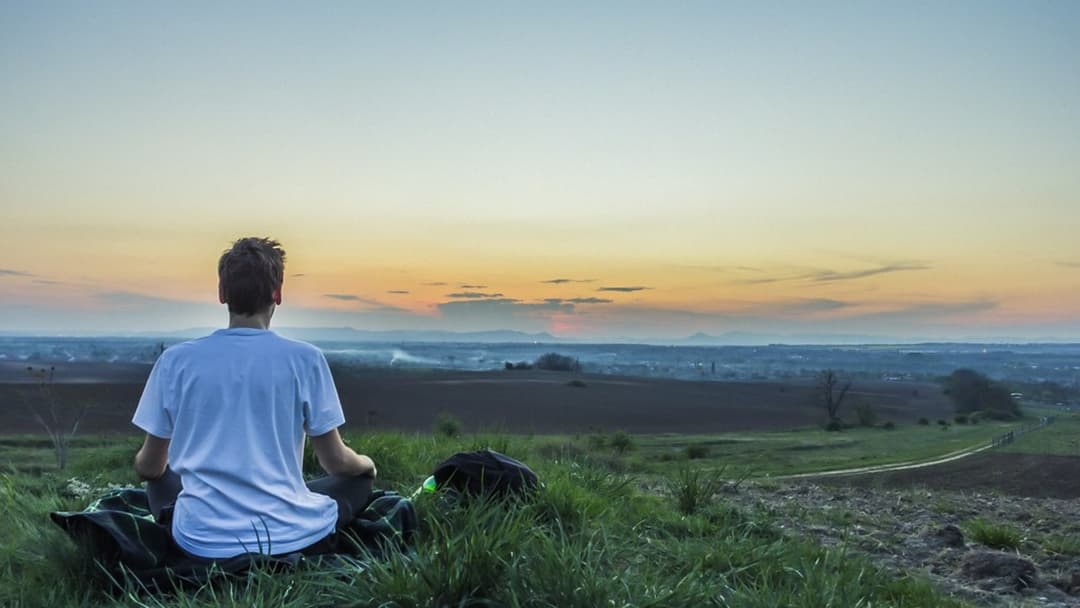 11. Taking Deep Mindful Breaths In Nature With Eyes Closed
