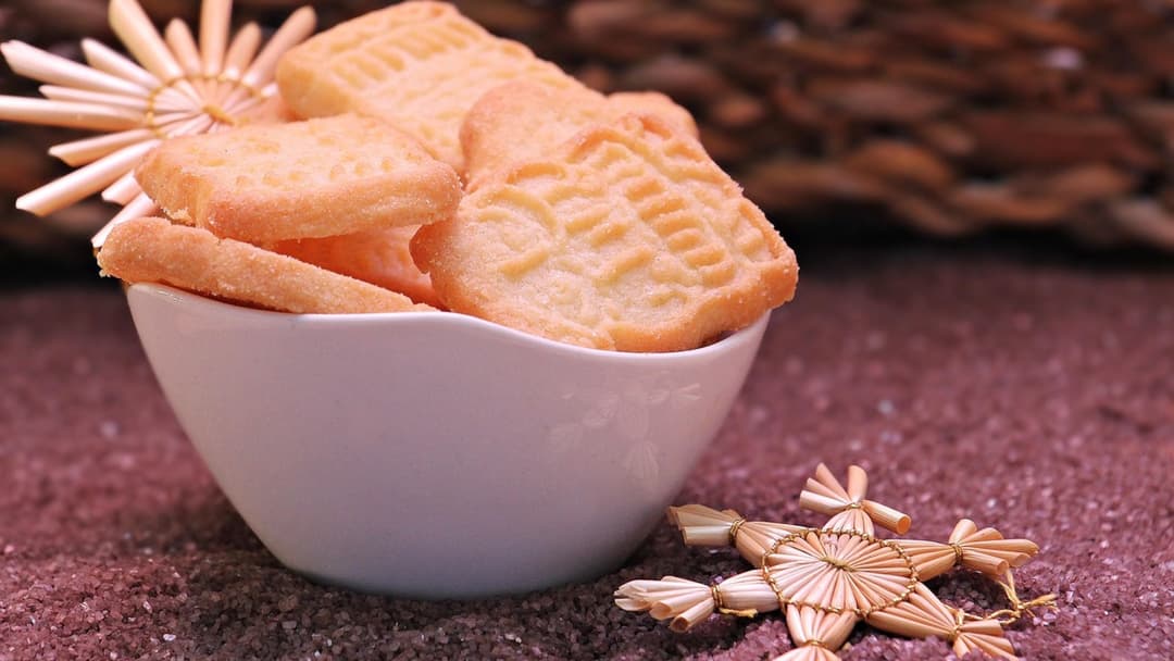 Spiced Belgian speculoos cookies stacked on a table