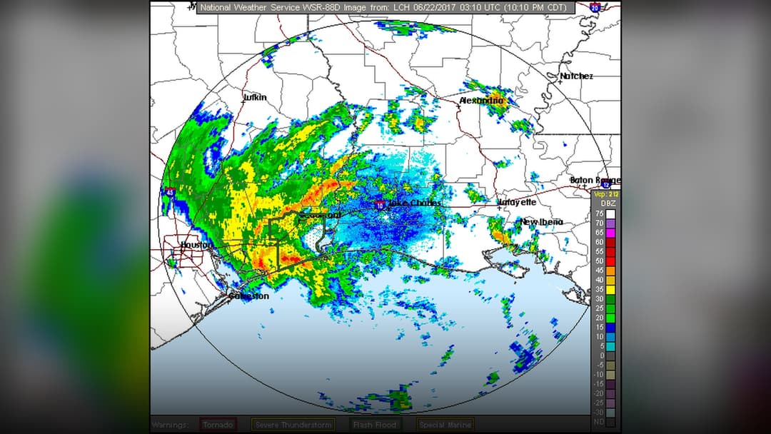 Doppler radar scan highlighting the developing eyewall of Hurricane Isaias.