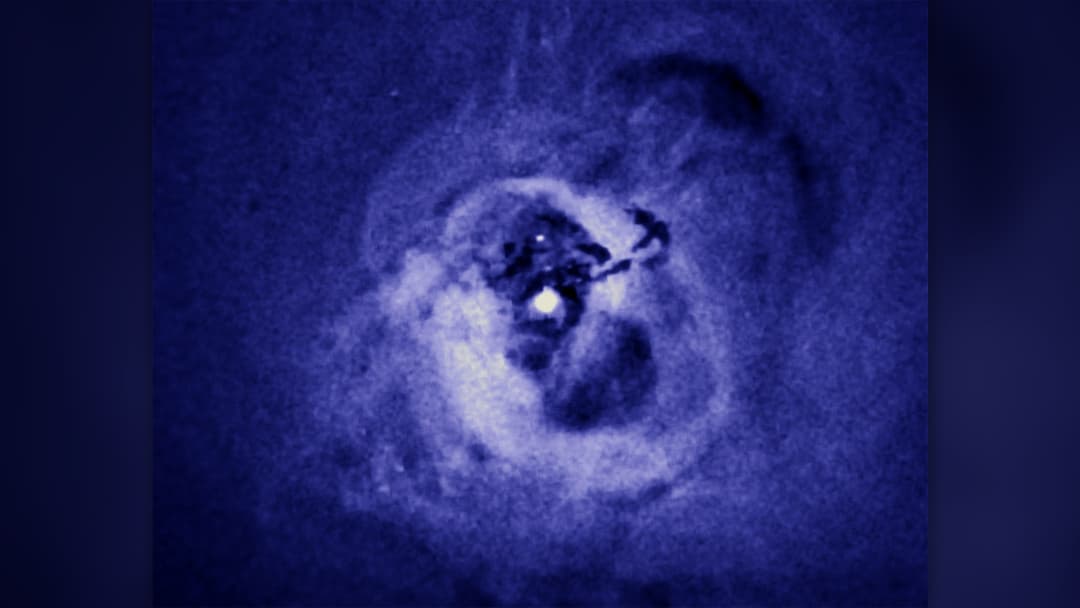 Chandra X-ray Observatory image of the Perseus Galaxy Cluster resembling a screaming skull