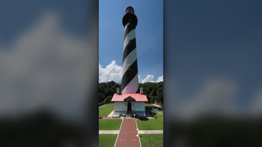 View from the St. Augustine Lighthouse overlooking the keeper's house in St. Augustine, Florida