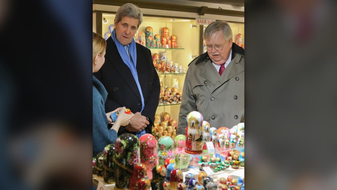Handcrafted Russian souvenir nesting dolls and gifts on Arbat Street