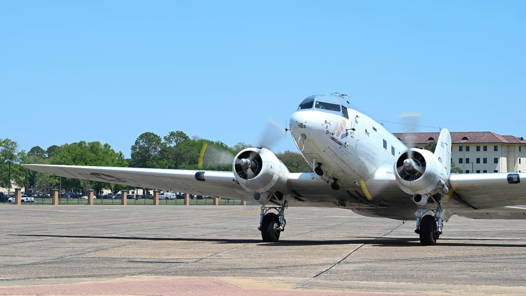 WWII Douglas R4D-6S C-47 Skytrain transport aircraft Ready 4 Duty on the ramp at Maxwell Air Force Base