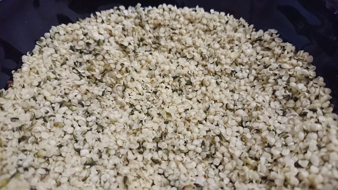 Shelled hemp seeds rich in plant protein