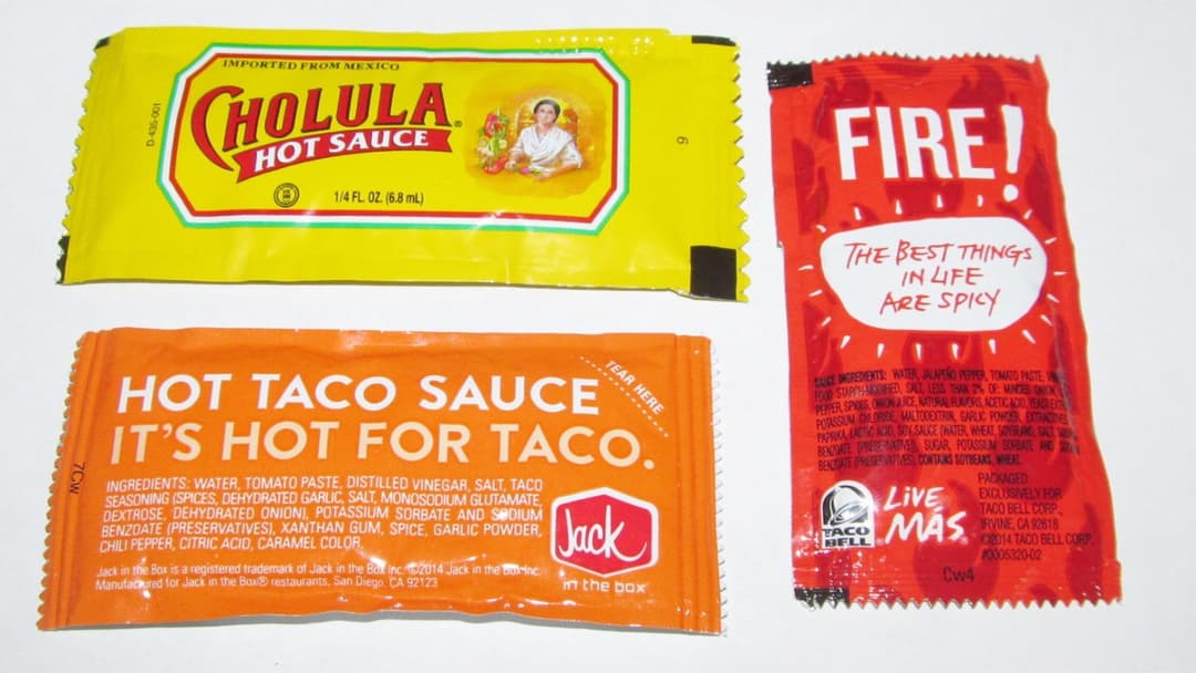 2. Crushed Takeout Sauce Packets