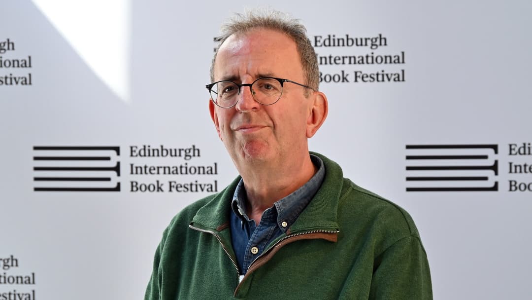 Former pop musician and Church of England priest Richard Coles speaking at the 2025 Edinburgh International Book Festival