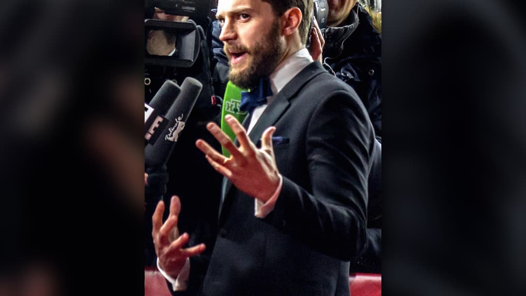 Actor Jamie Dornan photographed on the red carpet at the Berlin International Film Festival.