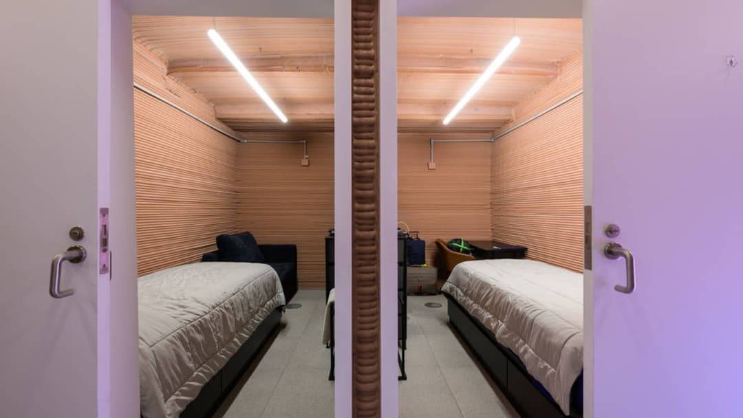Interior of NASA's 3D-printed CHAPEA crew isolation habitat at Johnson Space Center
