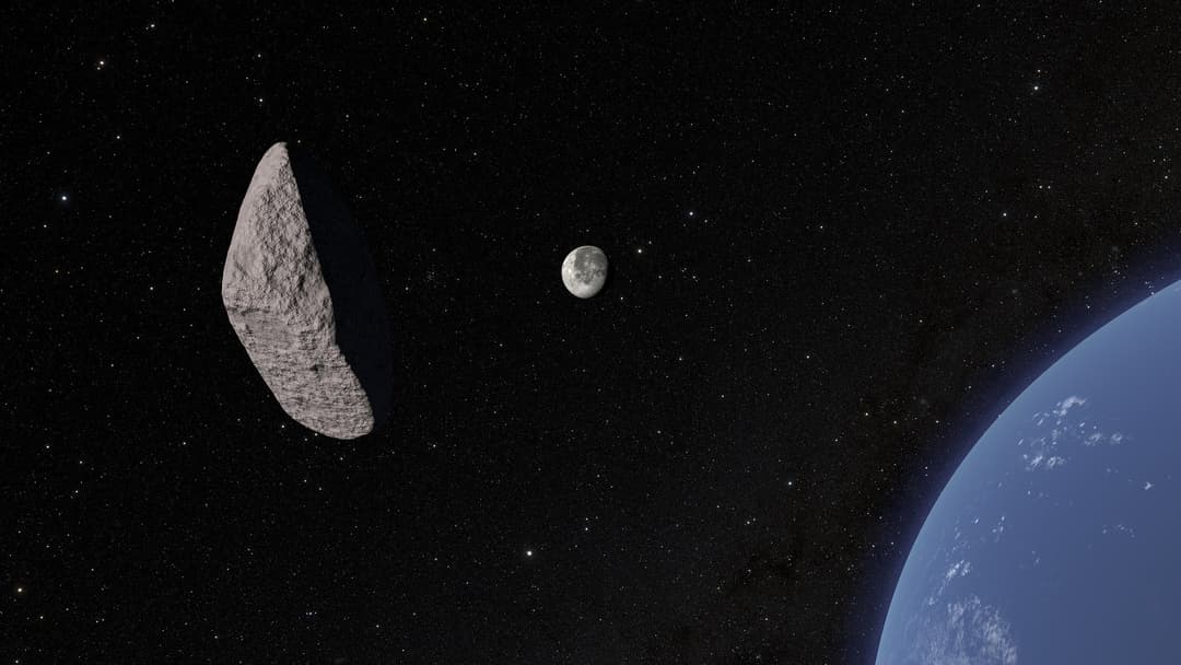 Visualization of Asteroid 2024 YR4 during its flyby pass near Earth and the Moon