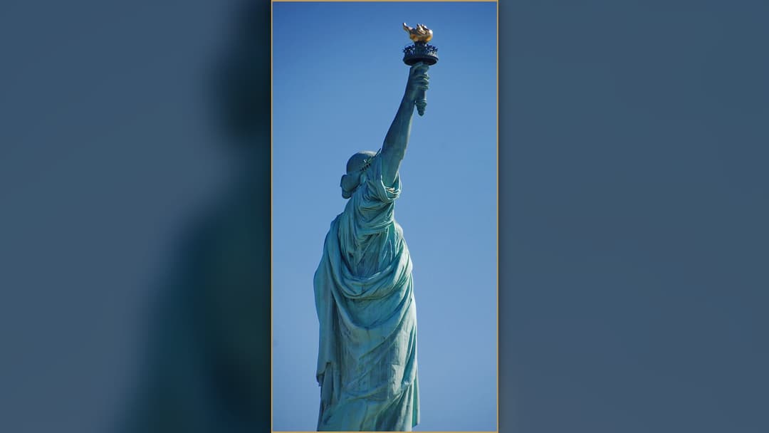 Close-up of the Statue of Liberty against clear sky