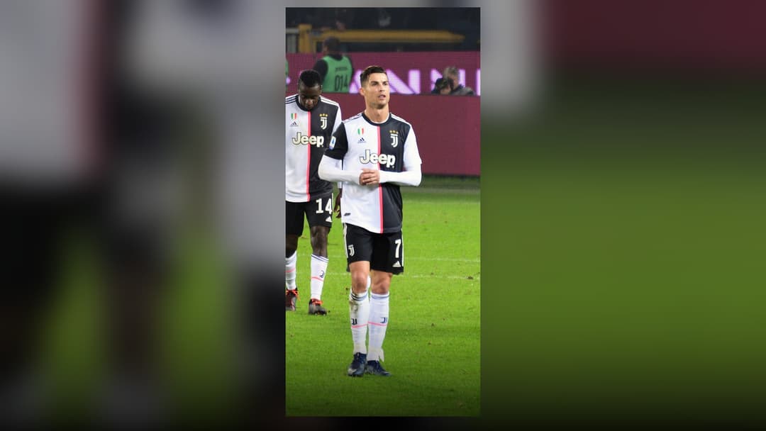 Cristiano Ronaldo competing for Juventus in Serie A matchday action.