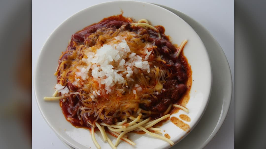 8. Cincinnati Chili Over Spaghetti