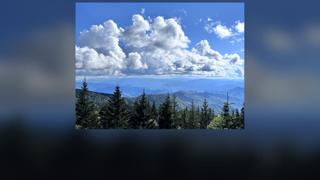 Panoramic vista of the rolling blue-misted mountain ridges and spruce-fir forests stretching across the horizon at Great Smoky Mountains National Park.
