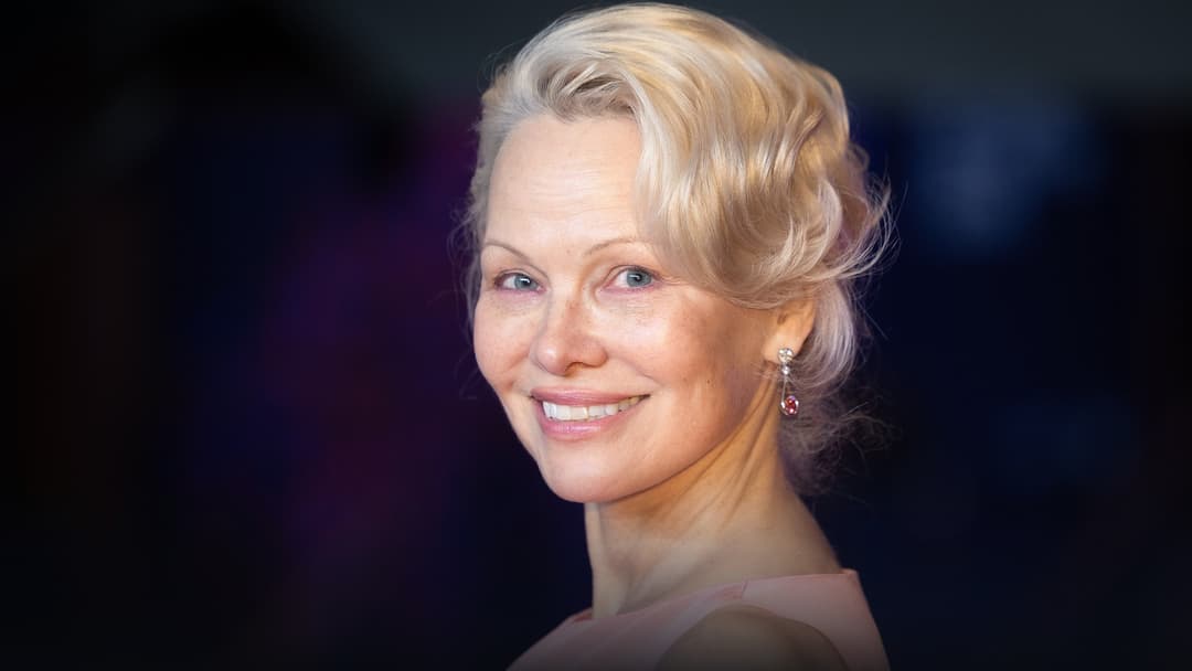 Pamela Anderson posing at a European film festival