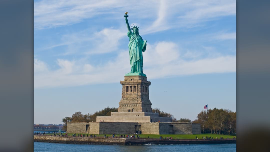 Statue of Liberty standing tall in New York harbor