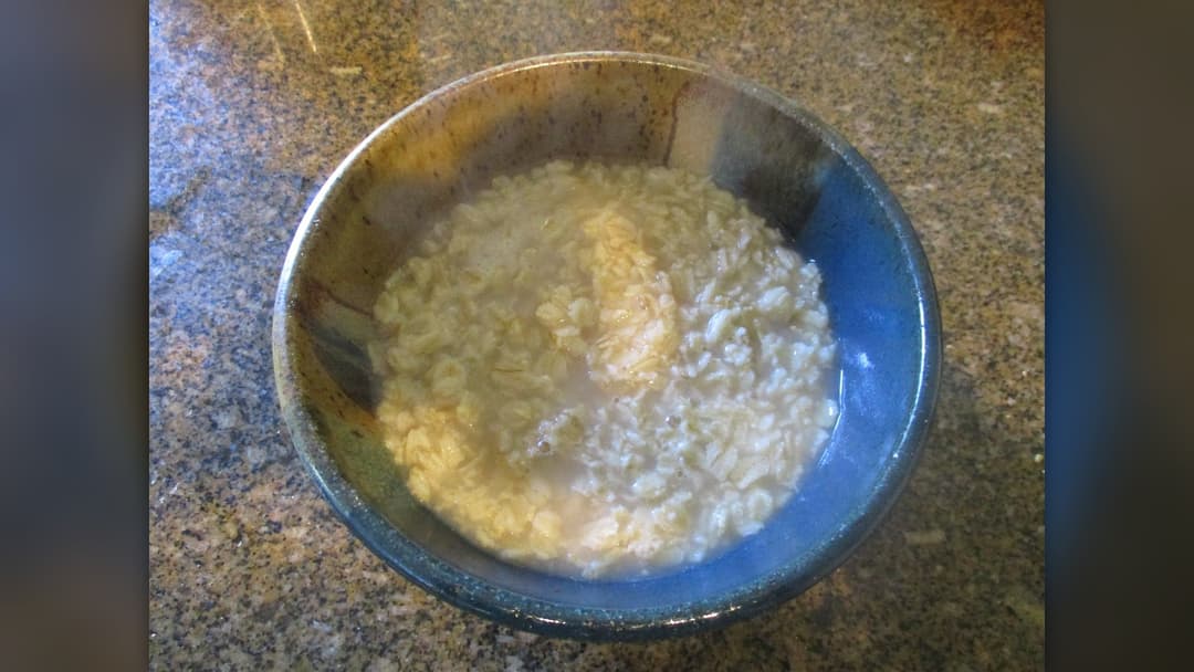 Prepared bowl of oatmeal