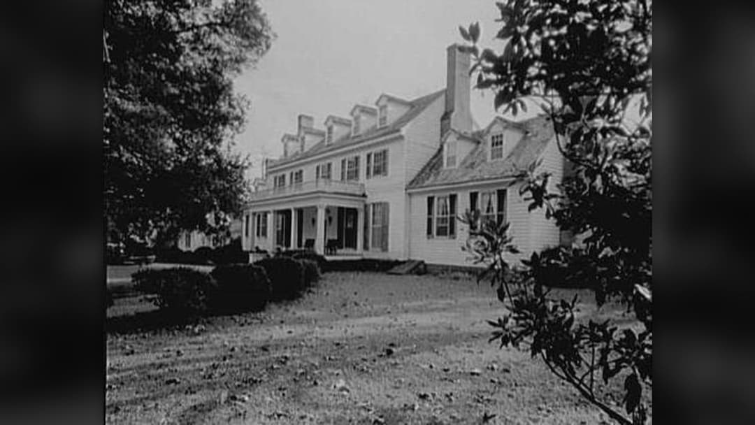 Exterior view of Sherwood Forest in Charles City County, Virginia, home of President and War of 1812 Captain John Tyler.
