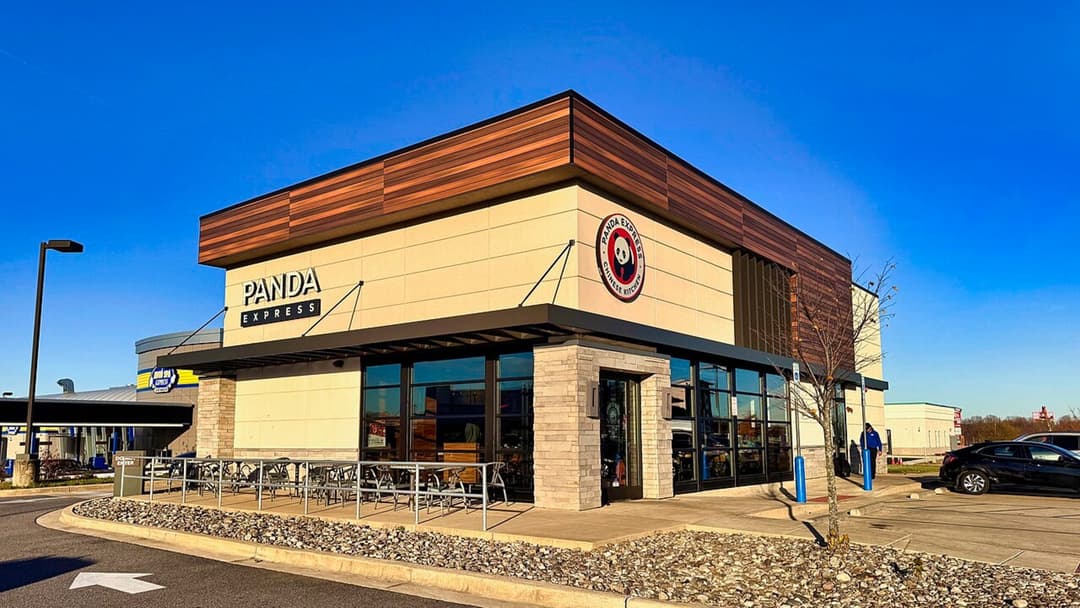 Exterior storefront photograph of Panda Express location in the United States.