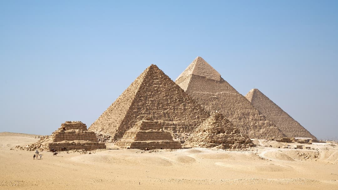 Great Pyramid of Giza standing on the desert plateau