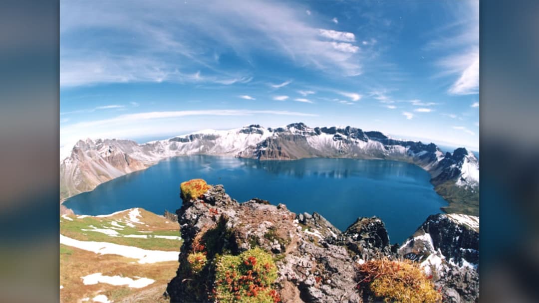 Heaven Lake caldera atop Mount Paektu on the border of China and North Korea.
