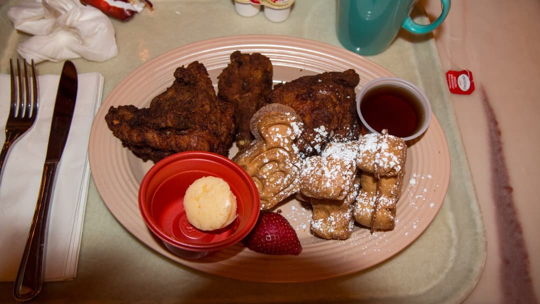 2. Chicken And Waffles With Syrup