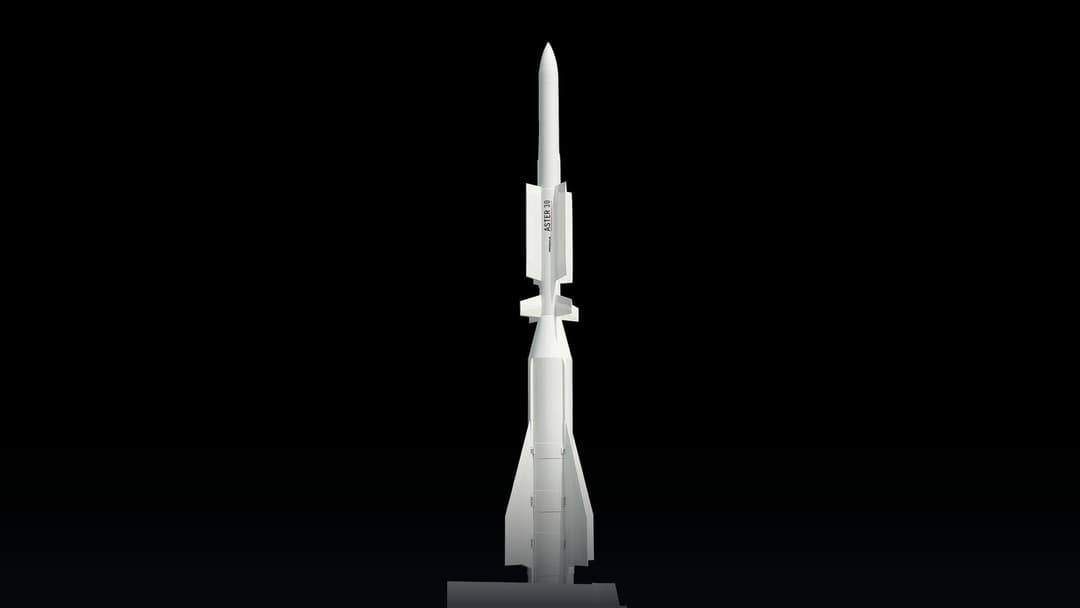 French-Italian Aster 30 surface-to-air interceptor missile