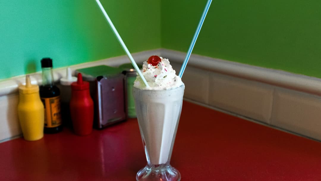 14. Frosted Diner Milkshakes And Malteds With Two Straws