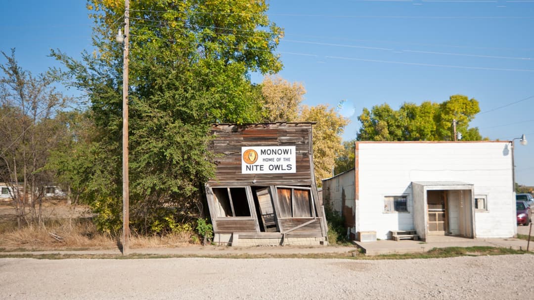 Rural scene in Monowi Nebraska
