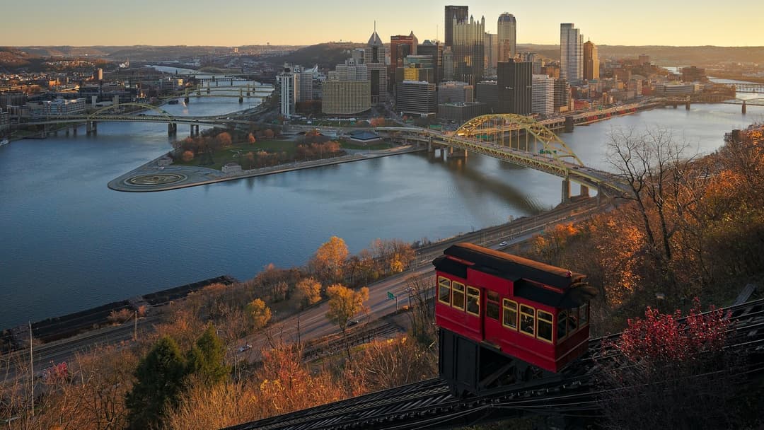 Downtown Pittsburgh skyline in the morning