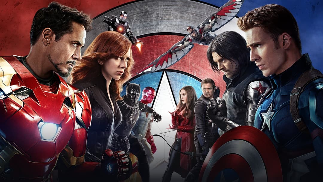 Captain America and Iron Man clashing in Marvel Studios' Captain America: Civil War.