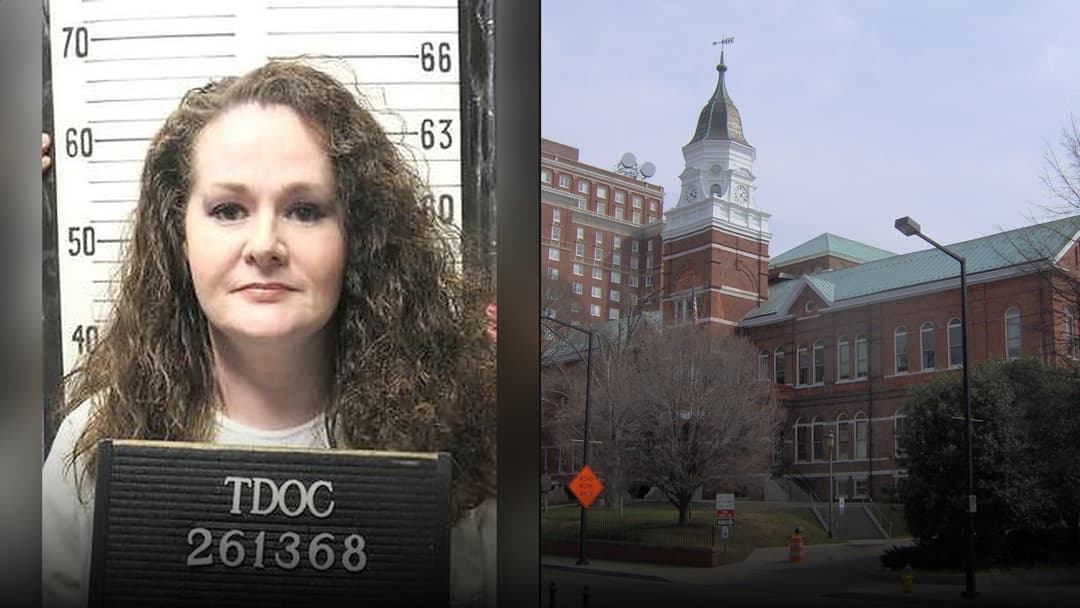 A split cover comparison of Christa Pike and the Knox County Courthouse.