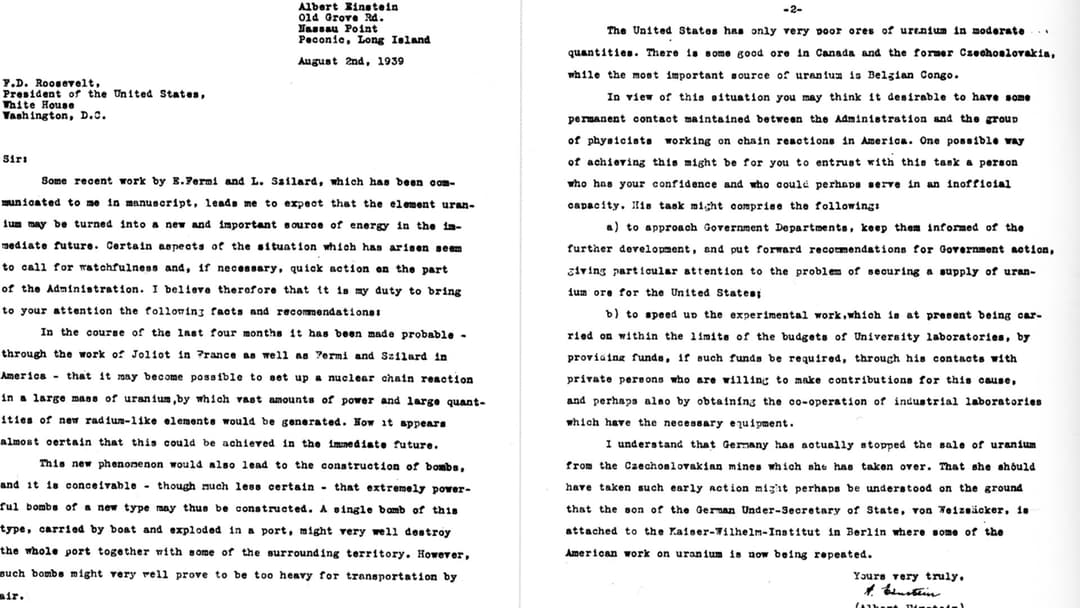 13. 1939: The FDR Letter That Ignited The Atomic Age