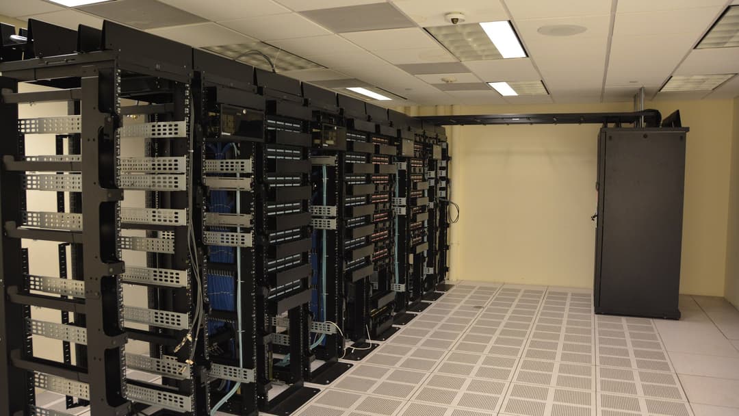 Server racks inside a modern data center
