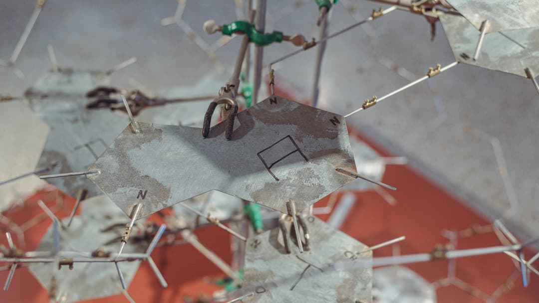 A physical scientific model demonstrating the helical structure of the DNA double helix.