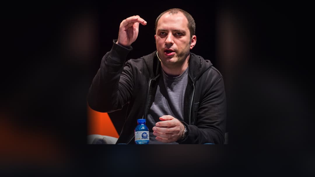 Jan Koum speaking on stage at Mobile World Congress 4YFN.