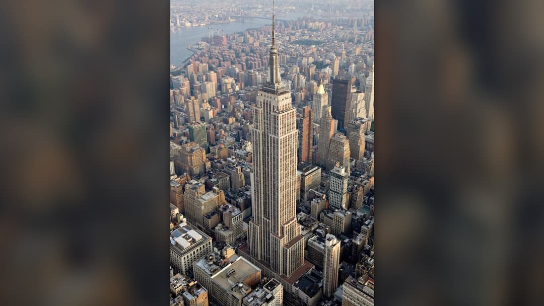 Aerial view of the Empire State Building in Manhattan New York